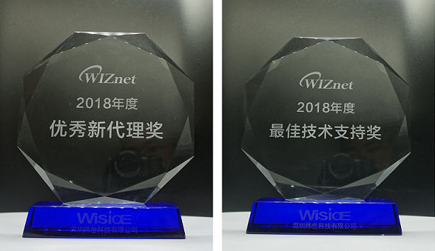 炜世荣获WIZnet优秀代理商奖&最佳技术支持奖